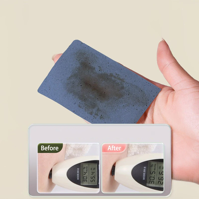 กระดาษซับมันหน้าจากถ่านไม้ไผ่ 100 ชิ้น ชุดดูแลผิวหน้าพกพาพร้อมกระจกและพัฟแต่งหน้า ชุดควบคุมความมัน