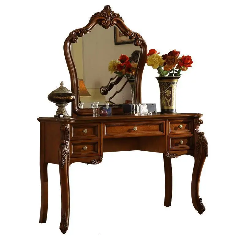 

American solid wood dresser bedroom household small apartment retro rural storage cabinet integrated dressing table makeup table