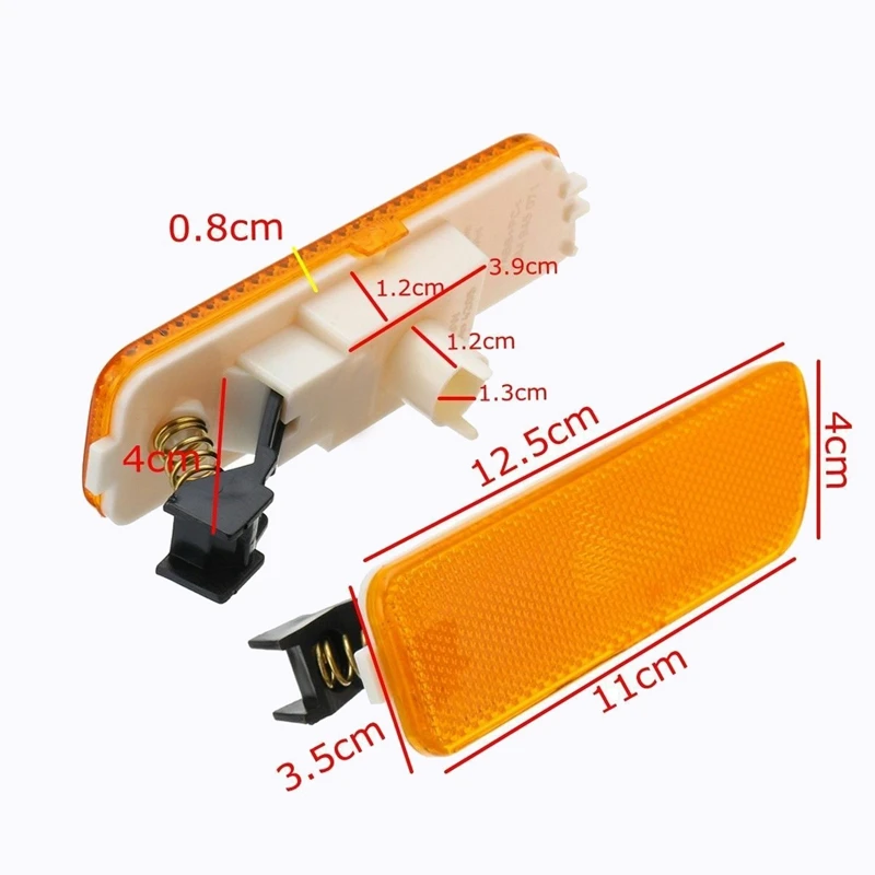2Pcs Car Front Bumper Side Marker Light Turn Signal Light Lamp Repeater For GOLF JETTA MK4 1999-2005