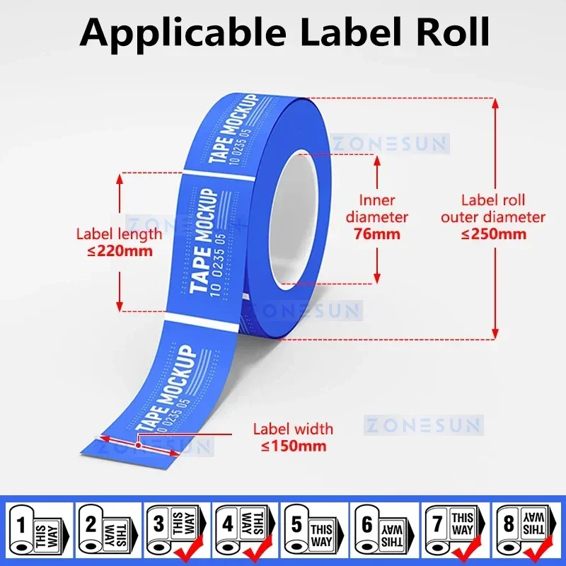 ZONESUN Flat Surface Labeling Machine Square Bottle Boxes Cartons Label Applicator Labeler ZS-TB4