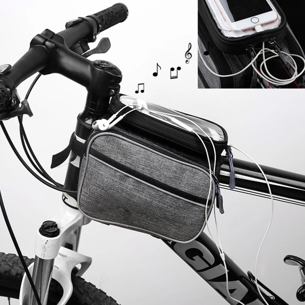 

Mountain Bike Top Tube Bag Bicycle Front Frame Bag Carrier Pack Large Capacity Bike Pouch Phone Case