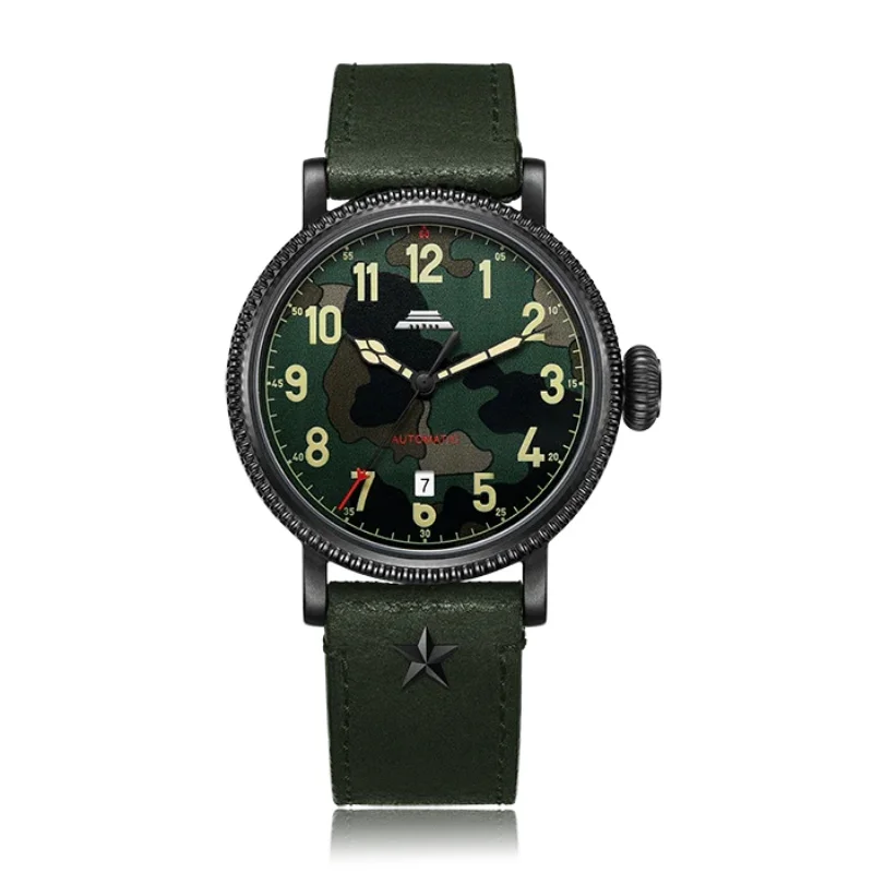 

Beijing Men Automatic Mechanical Watch 41MM Sapphire Glass 50M Waterproof Luminous Pilot Military Aviator Stainless Steel Casual