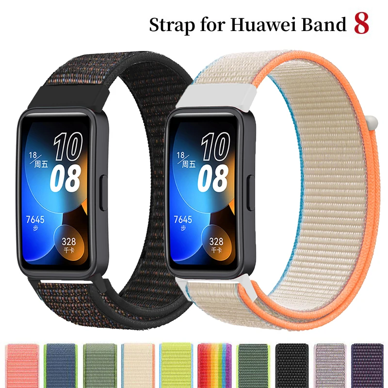 Ремешок нейлоновый для Huawei Band 8, спортивный Воздухопроницаемый сменный Браслет для смарт-часов Huawei Band 8