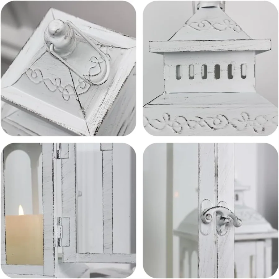 Set di 3 lanterne decorative per esterni e interni per portico, soggiorno, caminetto, cucina, tavolo da pranzo, patio, giardino, decorazioni per matrimoni