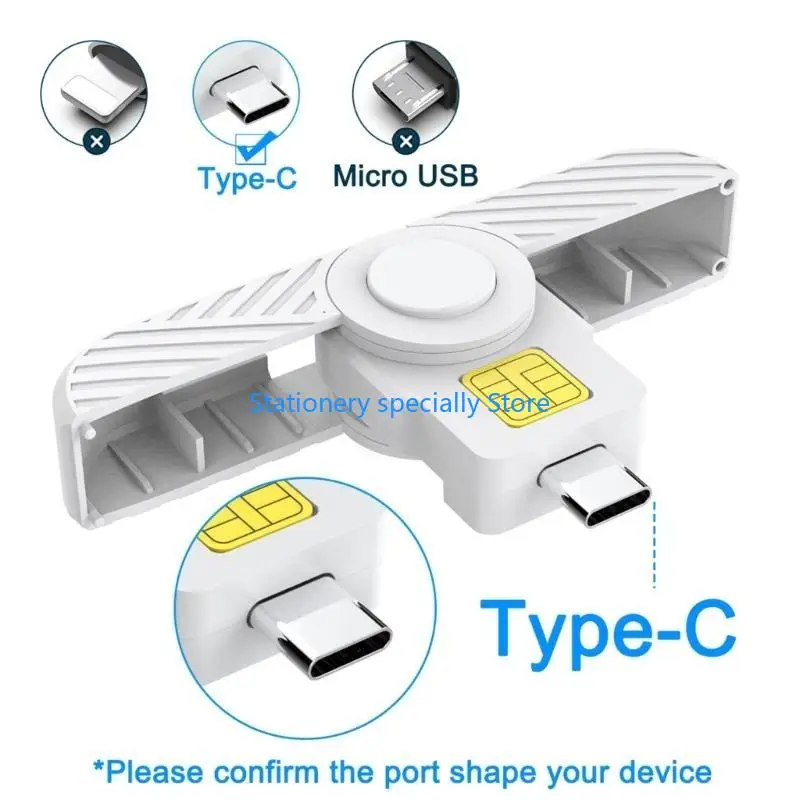 P0RB CAC Card Reader Type-C Tax Drase Adapter SIM-CARD/IC-CARD ADAPTER
