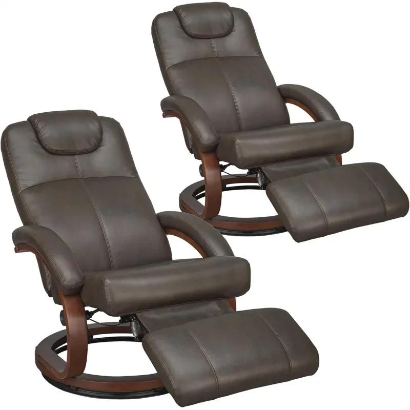 RecPro Charles 28 RV Euro Chair Recliner Modern Design RV Furniture (2, Chestnut)