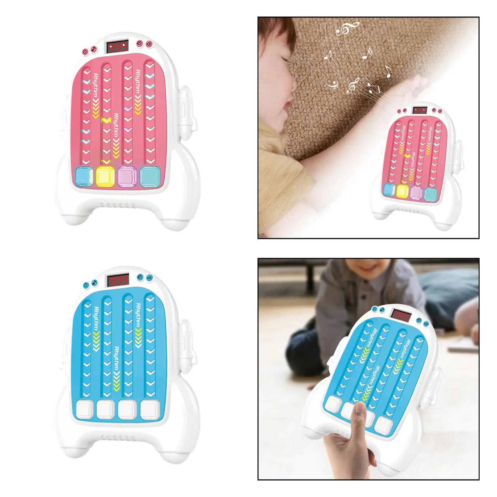 Ритм-ручная игровая консоль, регулируемые режимы, портативное игровое устройство для подарков на день рождения, тренировки реактивности 3, 4, 5, 6, 7 лет