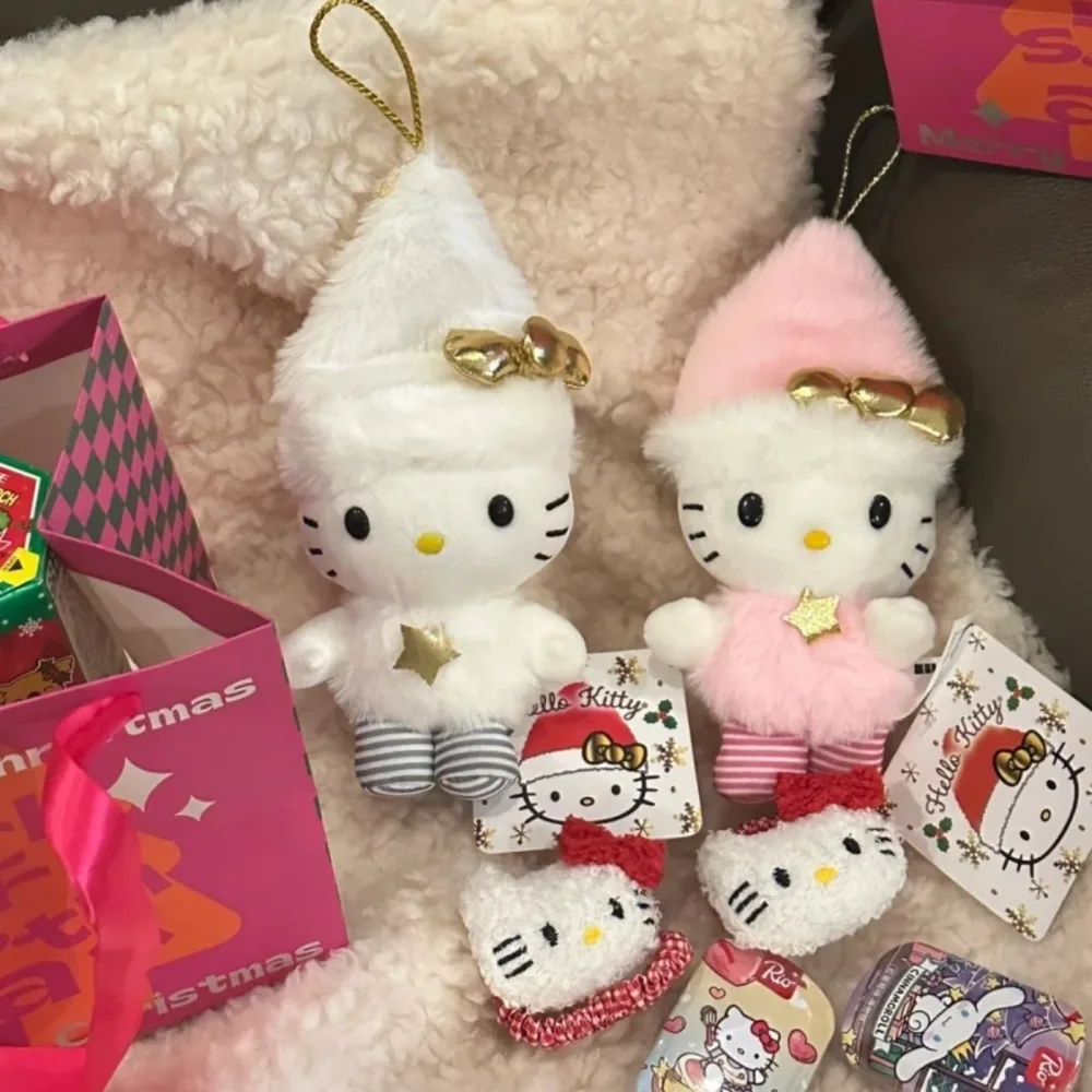 Echte Hello Kitty sleutelhanger Miniso cartoon kerst knuffel schattige pop knuffels tas hanger rugzak decoratie meisjes cadeau