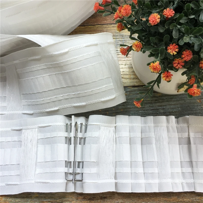 10M Curtain Multifunction Tape Curtains Heading Pull Pleated Tape Rod Header 5 Hooks/m White Tape Curtain Accessories CP137#30