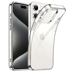 Original Transparent Silicone Soft Case For iPhone 16 15 Pro Max Carcasa Ultra Thin Case for iPhone 14 13 12 Mini 11 Pro Max