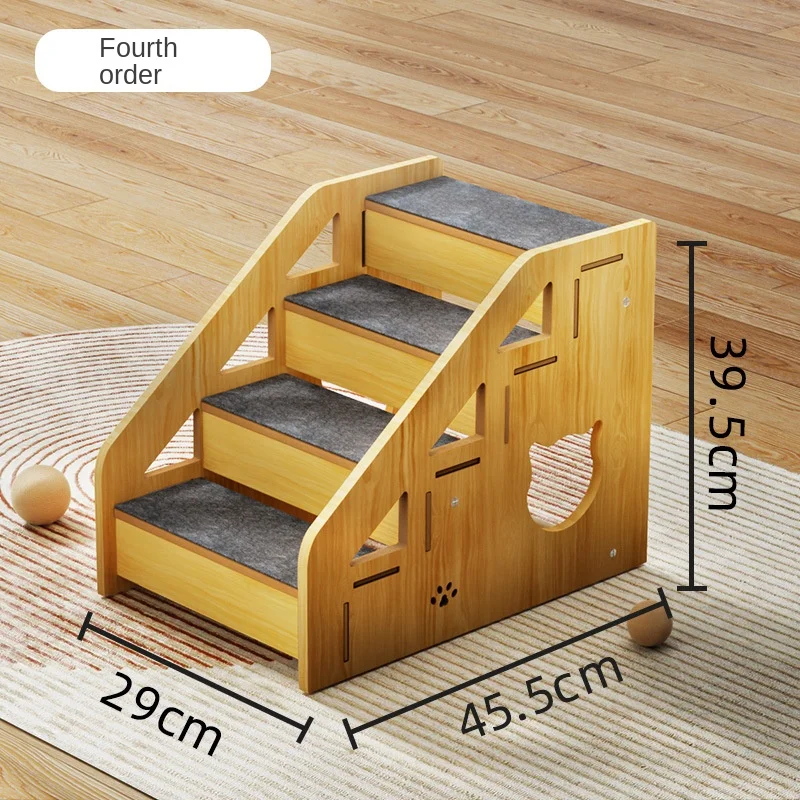 Sofa Ladder Cat and Dog Steps Wooden Pet Ladder Elderly Cat and Pet Dog Bed Ladder Home Fun Staircase  Atmosphere Furniture