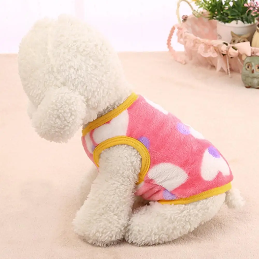 Warm Plush Dog Vest Fleece Plush Clothes Soft Stretchy Breathable Pet Clothes