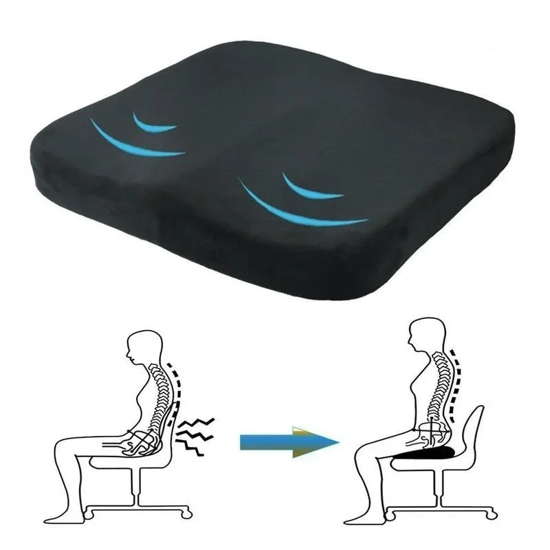 Novo coxis ciática alívio da dor nas costas conforto cadeira de escritório almofada de assento de carro antiderrapante ortopédico memória espuma coccyx almofada