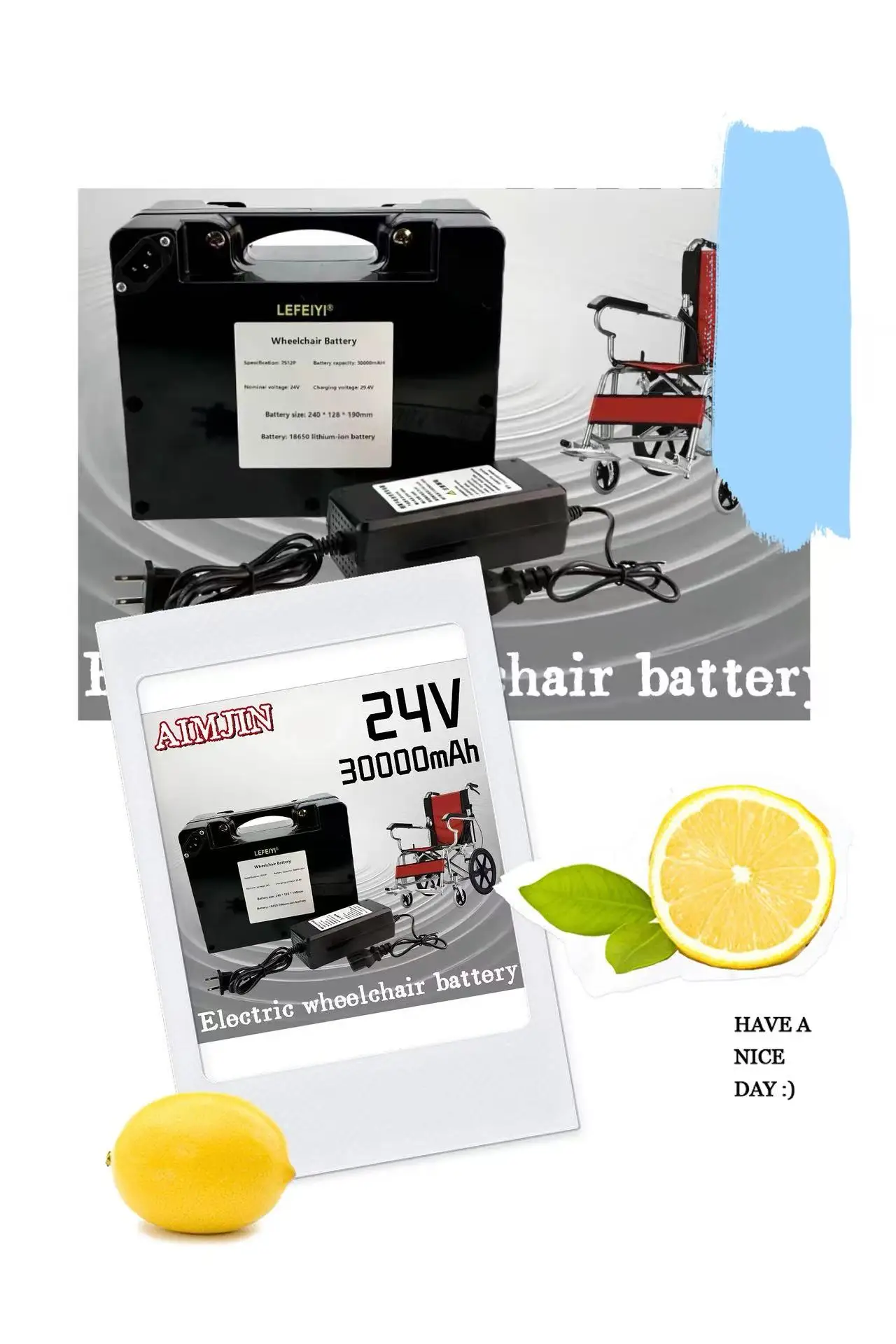 

New 100% 24V 30000mAh Special battery for electric wheelchair 18650 Lithium-ion battery pack with 29.4V 2A charger