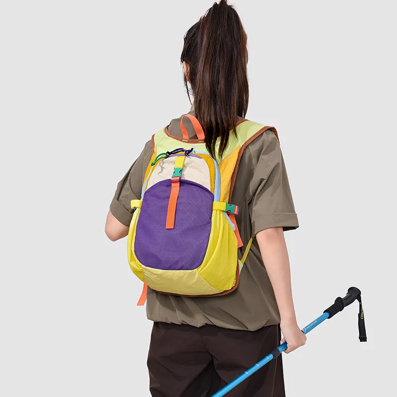 Dopamine-inspired color scheme, stylish outdoor hiking and mountaineering backpack, lightweight, suitable for college students t