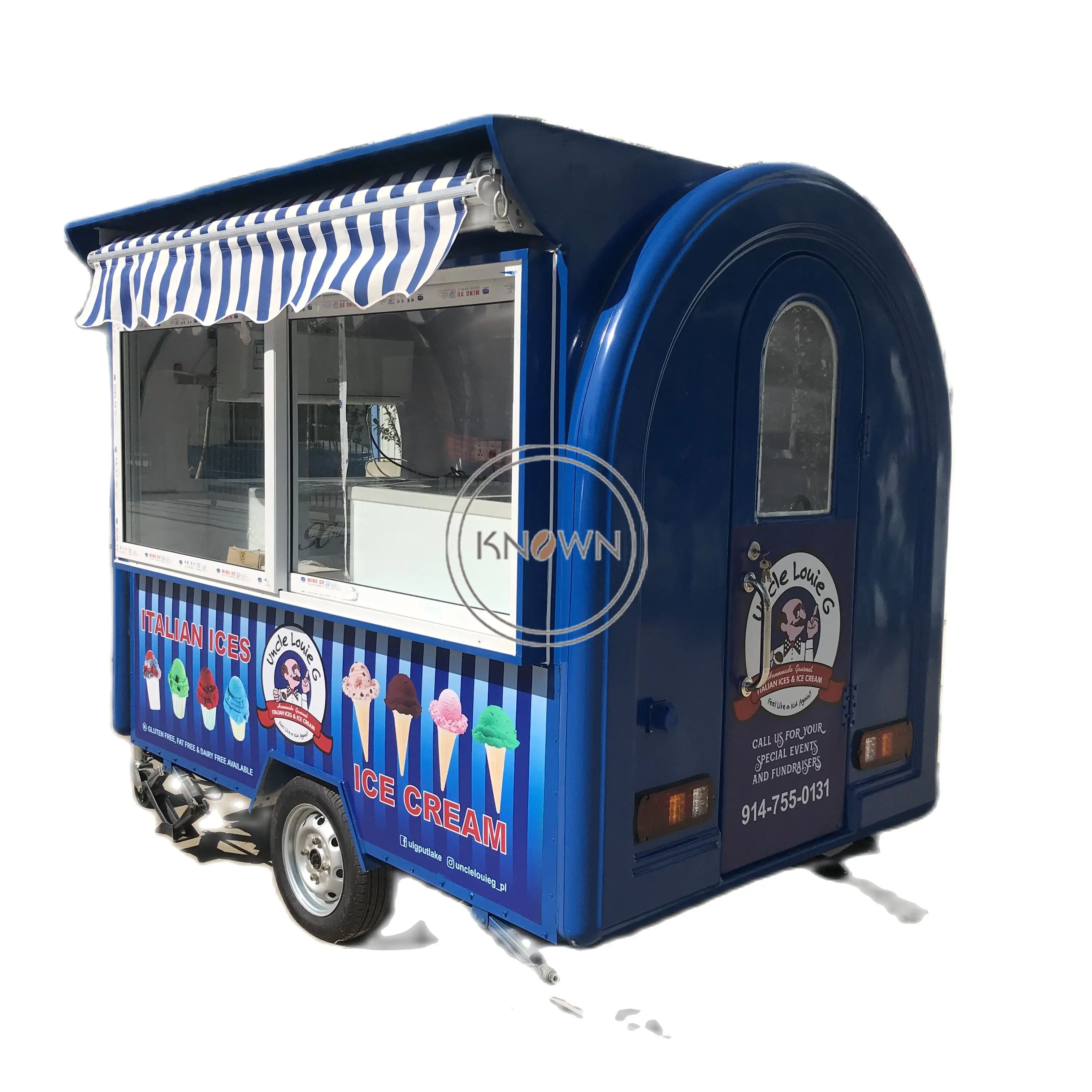 عربة طعام بتصميم جديد 250 سم مقطورة طعام مخصصة مقطورة طعام متنقلة كشك طعام متعدد الوظائف