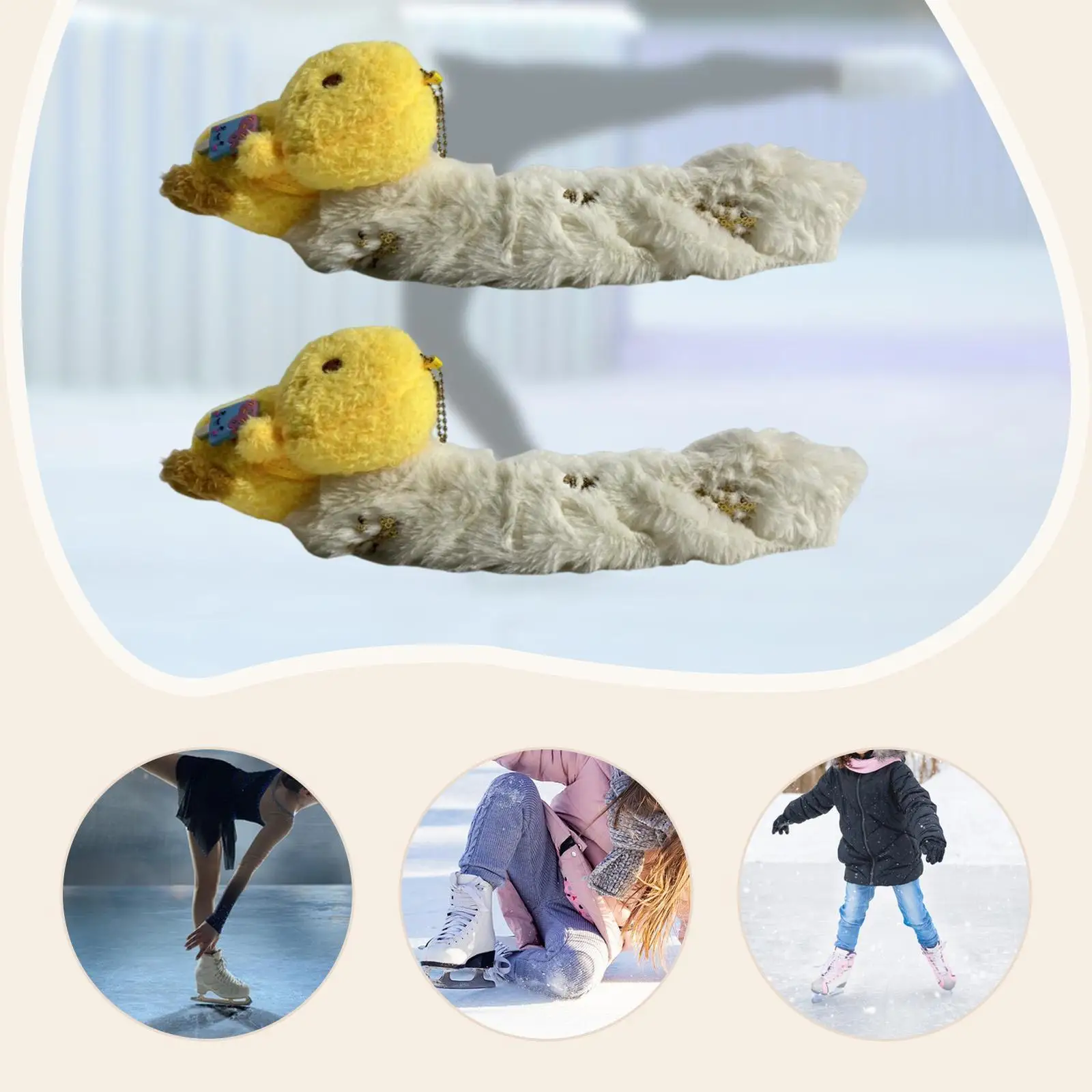 

Ice Skate Plush Duck Blade Covers Stuffed Doll Protectors for Kids Youth Artistic Skating Storage