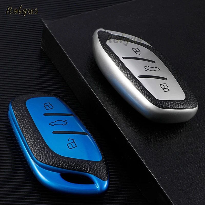 

TPU Leather Car Key Case Cover for Roewe RX5 i5 i6 RX3 RX8 ERX5 For MG ZS MG6 EV EZS HS EHS Car Key Protector Shell Accessories