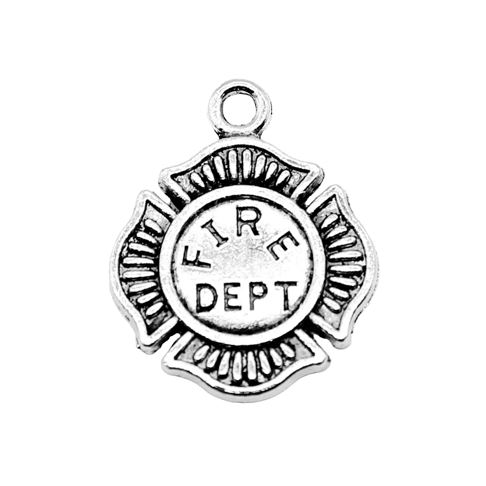 Car Pendant Fire Department Fire Dept Charms Jewelry For Woman 18x22mm 10pcs