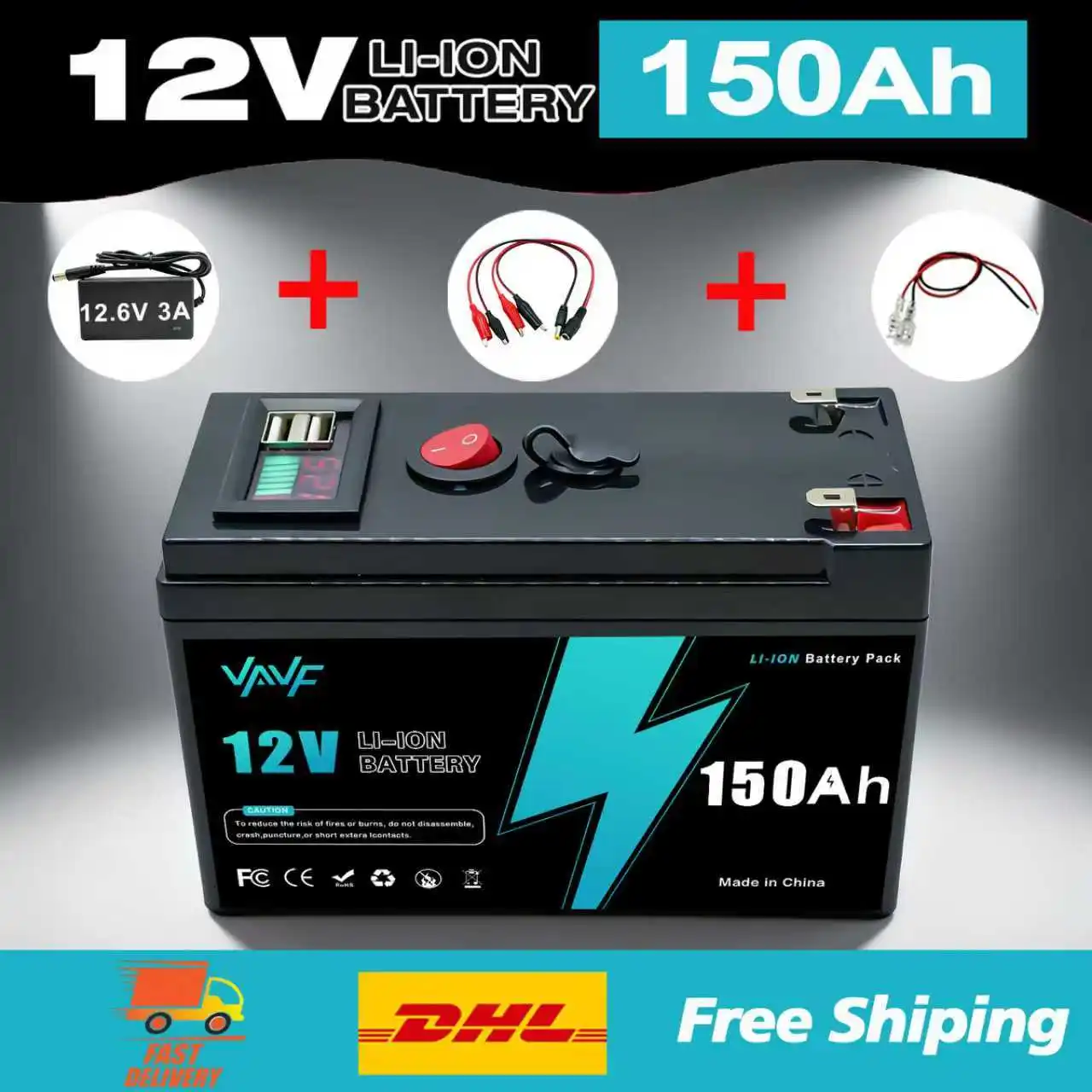 

Литиевая аккумуляторная батарея LiFeP04 12 В, 150 Ач, глубокий цикл для солнечной энергии, ИБП, скутеров, силовых колес, эхолота, встроенных BMS