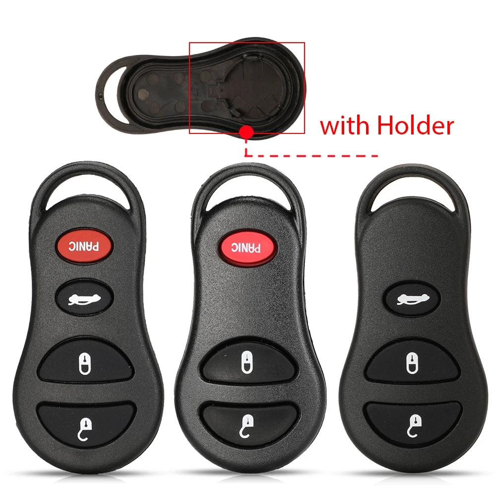 Jingyuqin 3/4 Buttons Remote Fob Car Key Case With Screwdriver For Chrysler For Dodge for Jeep Blade Car Key Shell