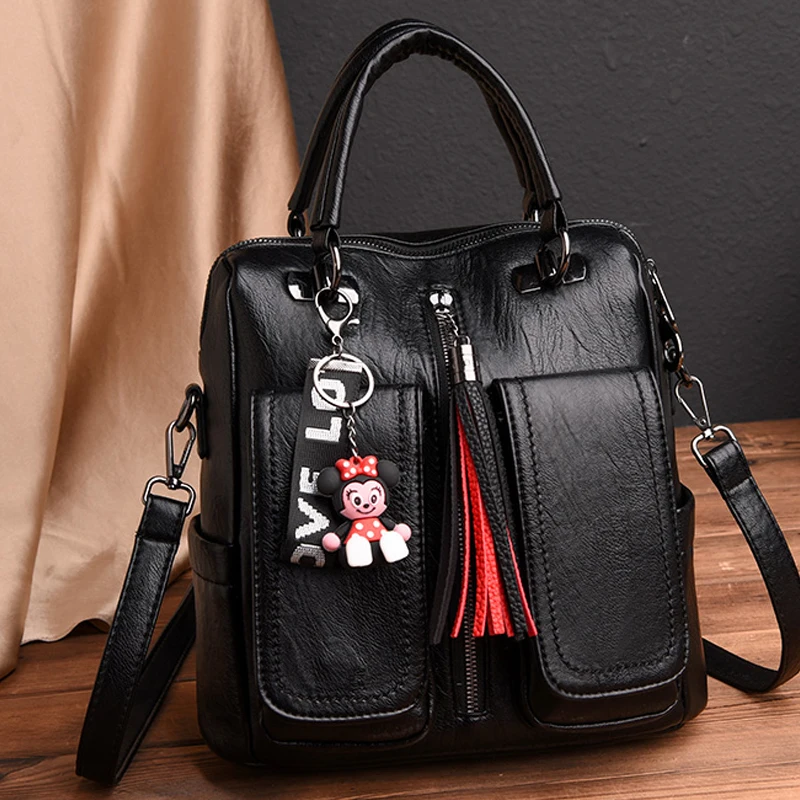 3-in-1 Women Backpacks Vintage Female Shoulder Bags Soft Leather Back Pack Ladies Travel BagPack Luxury Bag For Girls Mochila