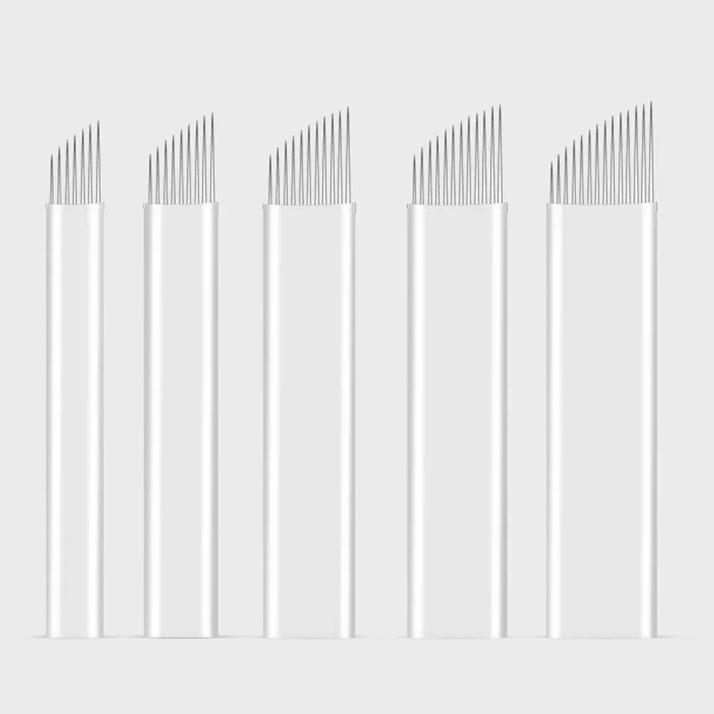 100pcs Nano Blades Microblading Needles Extremely Thin Permanent Makeup Eyebrow Tattoo Microblade 3D Embroidery Eye Nanoneedles