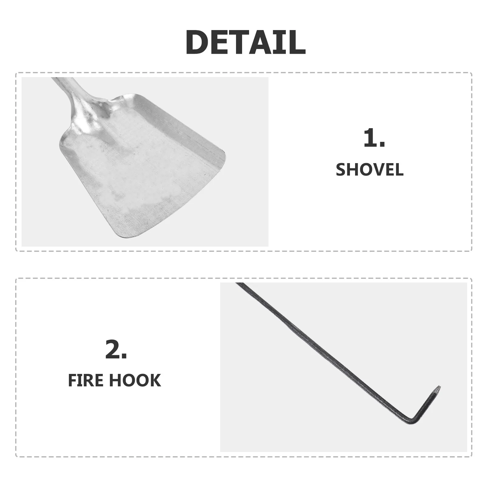 Zestaw narzędzi do kominka ze stali nierdzewnej premium: łopata, hak, szczypce, palnik do pieca na drewno do użytku wewnątrz i na zewnątrz - niezbędny.