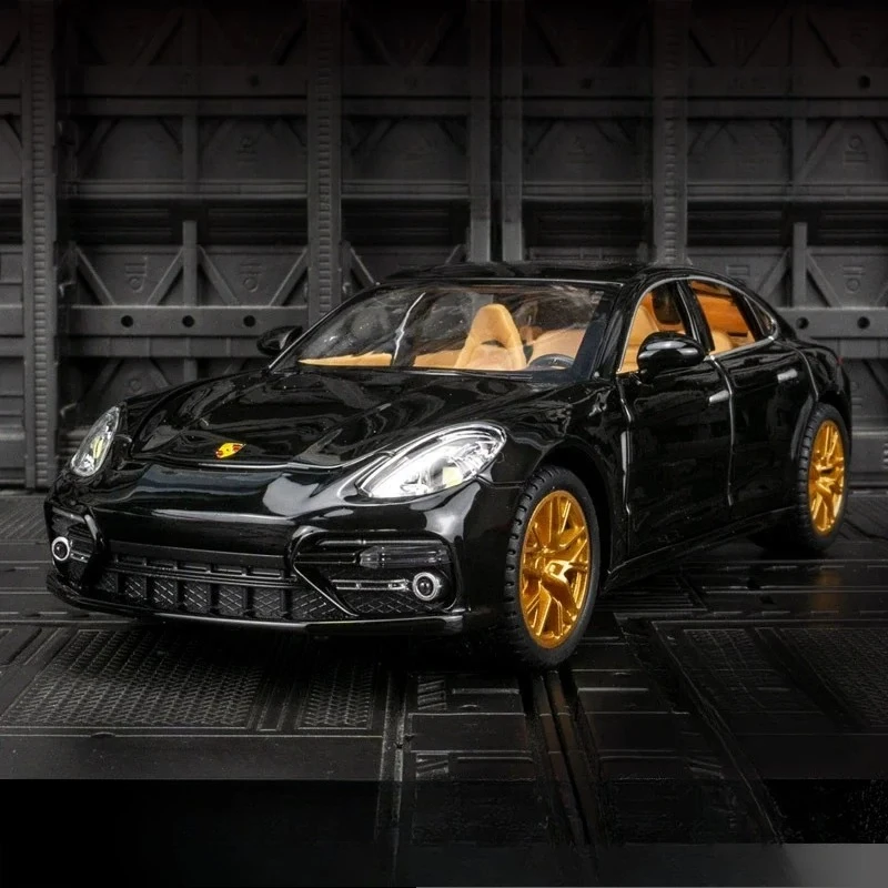 1:24 P Panamera Sports Car Simulation Diecast Metal Alloy Model Car Sound Light Pull Back Collection Kids Toy Gifts