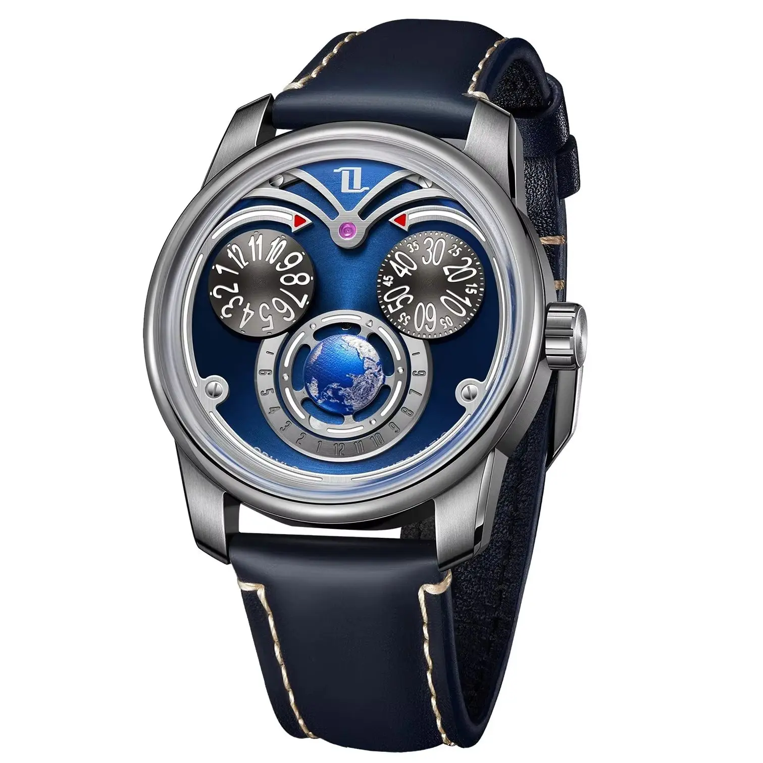OBLVLO Men Automatic Watch 42MM Mechanical Wristwatch Luminous 50M Waterproof Sapphire Mirror Rotatable Eagle Eyes Dials