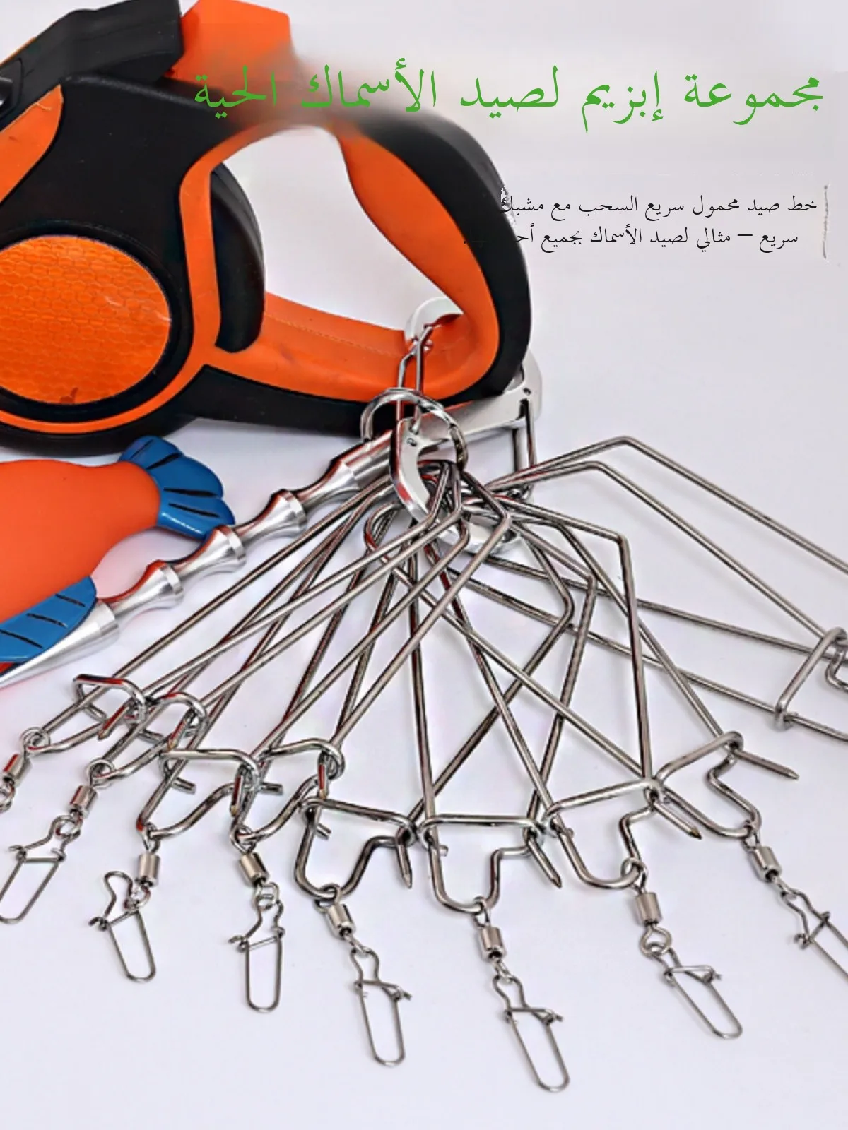 ポータブルステンレス鋼活魚フック釣り具自動ラインリールコントロールフィッシュロック多機能釣りツール