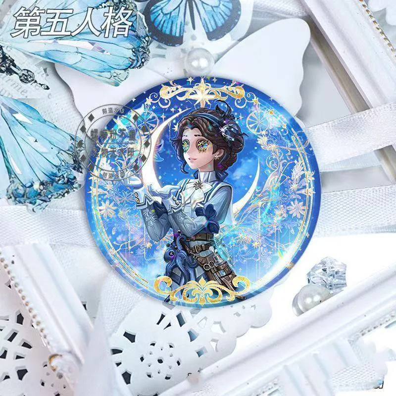 Anime Game Identity V Cartoon Round Brooch Emily Dyer Doctor Birthday Celebration Cosplay Tinplate Laser Badge Lapel Fans Gifts