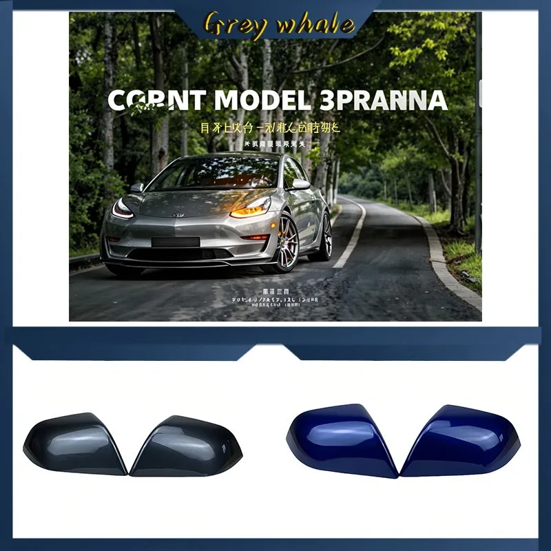 1 Pair For Tesla Model 3 / Model Y Replace Car Accessories Shell Cap Housing Wing Door Side Mirror Cover Rear View Mirrors