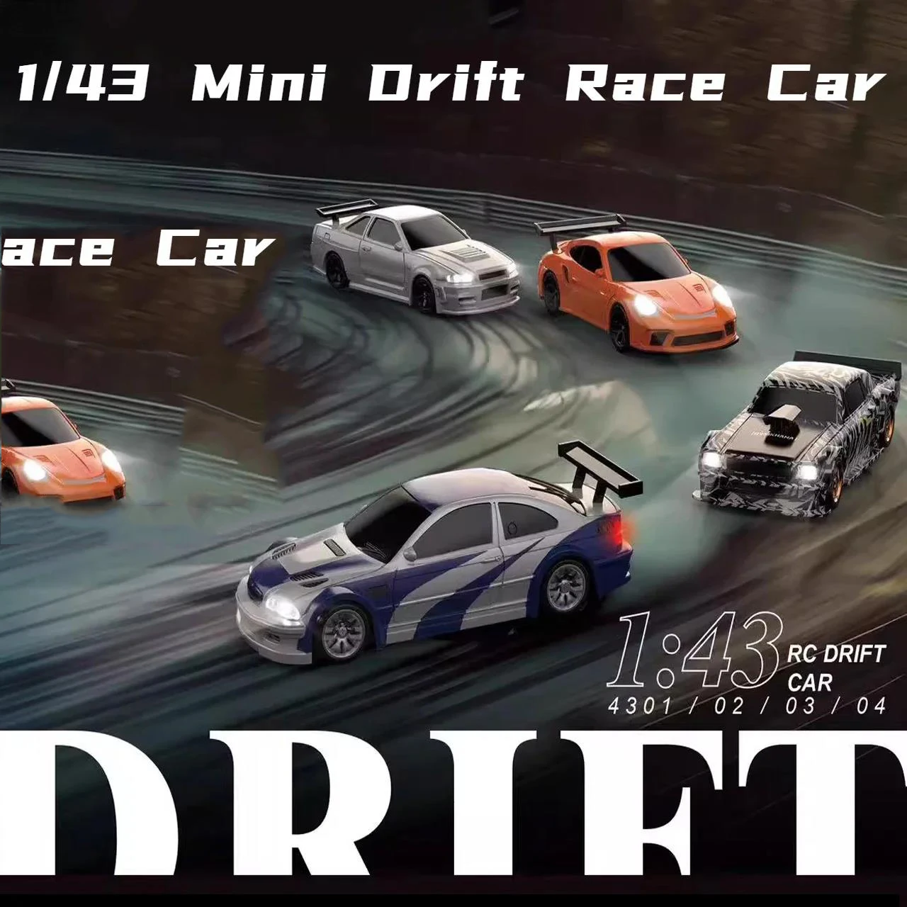 2.4G RC Drift Car 1/43 4WD Remote Control Car High Speed Four Wheel Drive Radio Controlled Mini Racing Car Model Boy Toy Gift