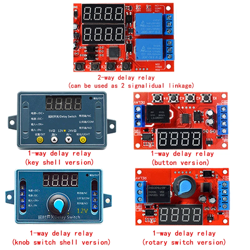 調整可能な時間遅延リレーモジュール、LEDデジタルタイミングトリガー、タイマー制御スイッチ、パルスサイクル、DC 5v、12v、24v、10a、32モード