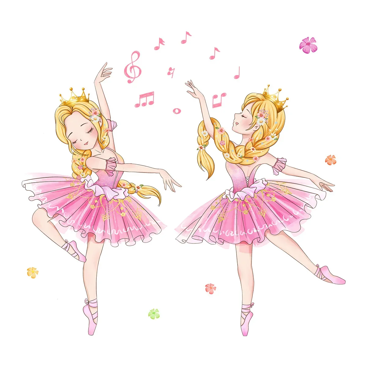 Dancing Ballet Girl Wall Stickers for Children Cartoon Girl Dancer Wall Decals for Kids Rooms Girl Bedroom Vinyl Wall Decorative