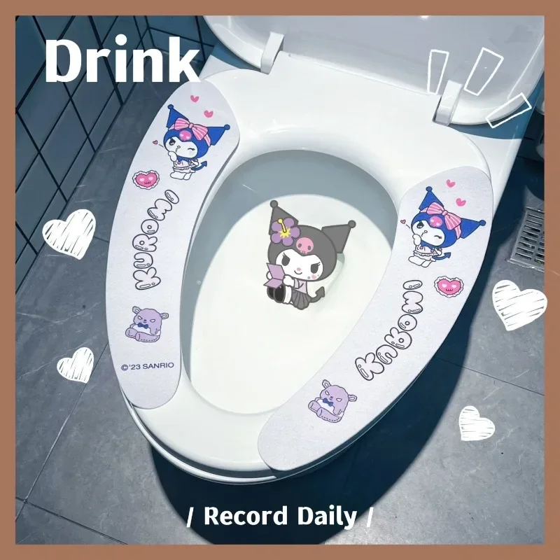 

Sanrios Anime Week My Melody Kurome Cinnamon Roll Toilet Seat Cover Kawaii Bathroom Universal Home Plush Toilet Seat Cover Gift