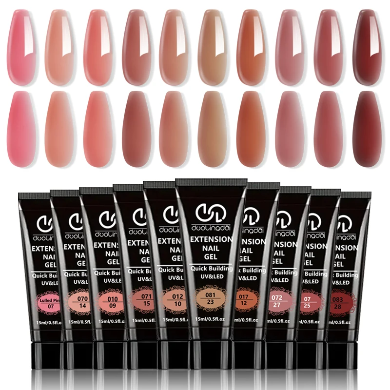 Poly Extension Gel Kit voor nagelconstructie, versterking en verbetering, inclusief Poly Nail Forms en Soak Off Gel, geschikt