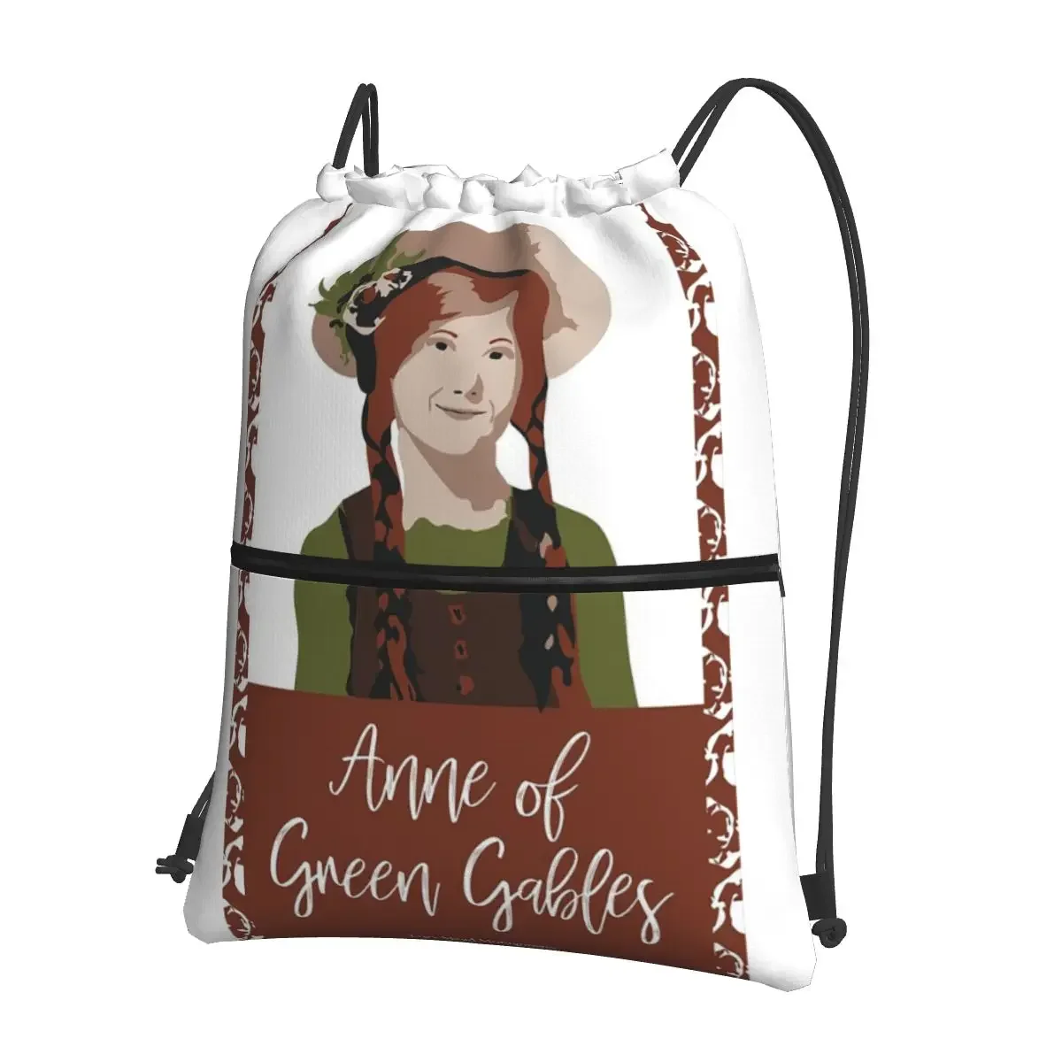 

Anne Of Green Gables, портативные рюкзаки на шнурке, Повседневная сумка на шнурке с карманами, сумки для путешествий, спорта, для мужчин и женщин