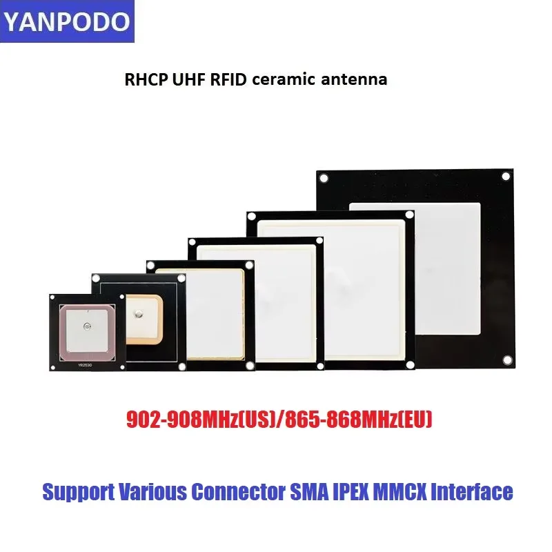 Mini Embedded UHF RFID Antenna 1-5dBi Circular 860-960MHz SMA Connector Multi Tags Reading R200 Reader Access Control