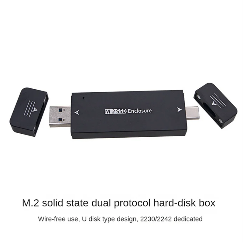 

2X M.2 SSD-Enclosure USB 3.1 Type C Hard Disk Enclosure External Hard Drive Enclosure Case For 2230 For Windows /Linux