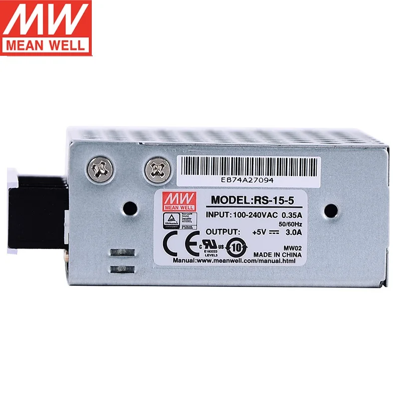 MEAN WELL RS-15 RS-15-3.3 RS-15-5 RS-15-12 RS-15-15 RS-15-24 RS-15-48 MEANWELL RS 15 15W