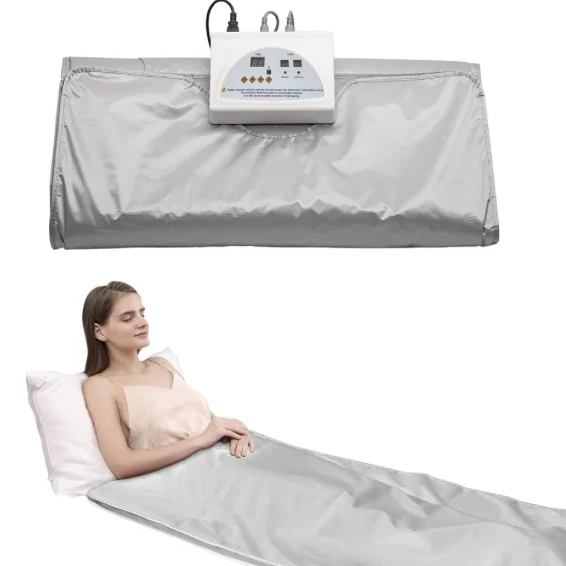 Dual-Control Sauna Blanket, Waterproof Silver Heating Wrap, Foldable Detox Sweat Pad, Home Use, Portable Infrared Therapy