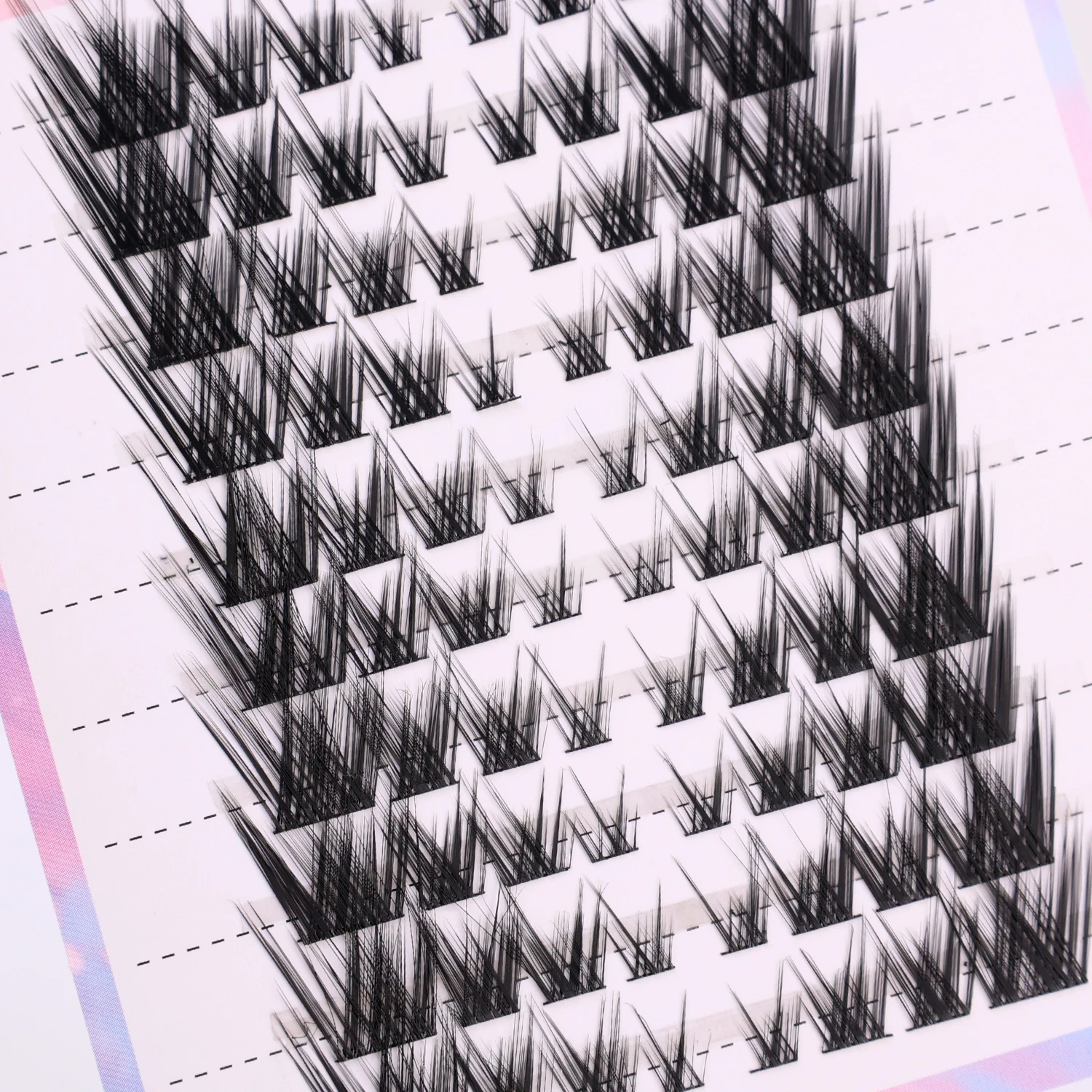 10 Rows Fox Straight False Eyelashes Bundles DIY False Eyelashes Clusters Kit 3D Handmade Lash Extension Individual Make Up