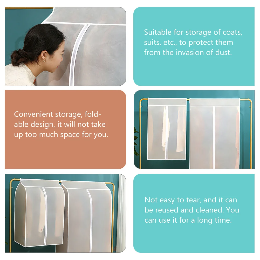 

Dustproof Clothing Cover Protectors Clothes for Hanging Closet Covers Garment Bags