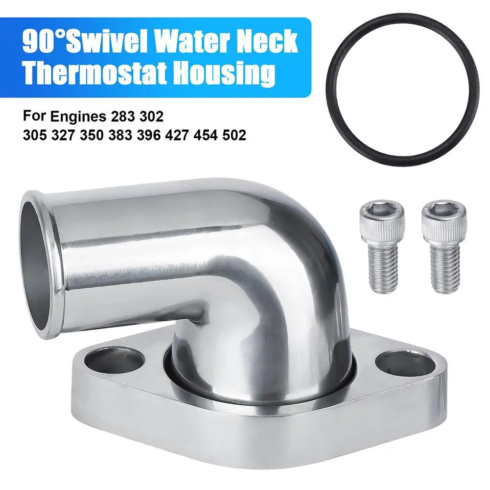 

Water Neck 90° Swivel Water Neck Thermostat Housing Compatible For SBC BBC Engines 327 350 396 454 383 305