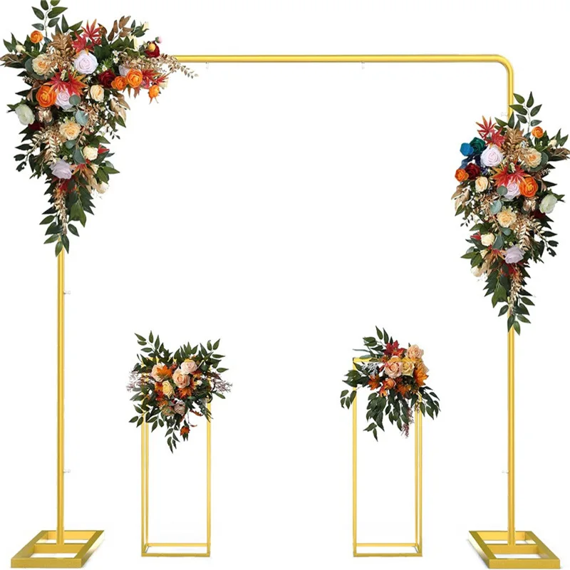 

Wedding Arch Backdrop Flower Stands, Reusable Square Wedding Arches for Ceremony, DIY Sash Banner Sign Decoration 3pcs