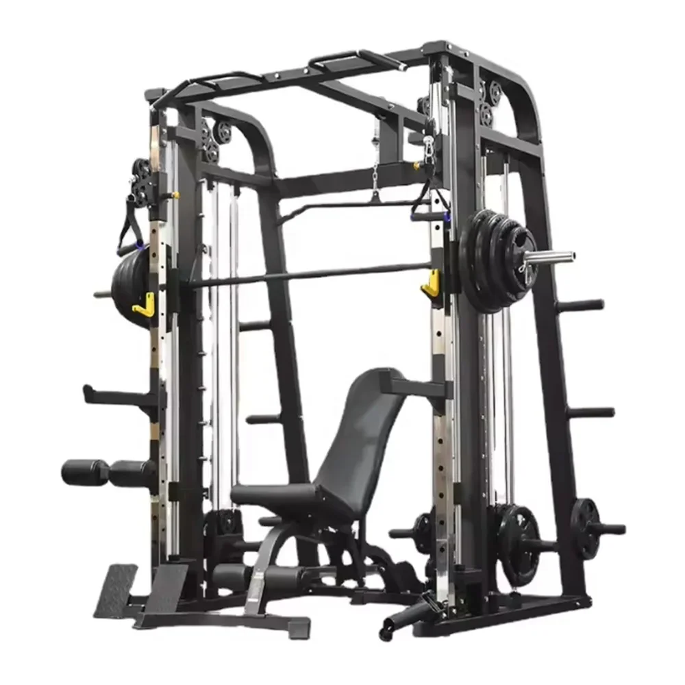 

CHKJ Multigym Smith Squat Bench Press Commercial Home Strength Fitness Gantry Comprehensive Training Free Squat Rack