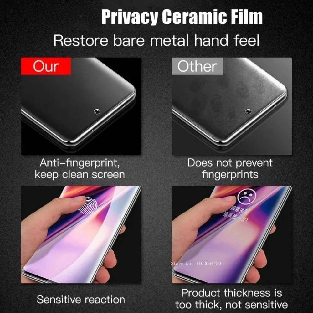 3Pcs Ceramic Privacy Screen Protector for Samsung Galaxy S21 S20 S22 S23 S24 Ultra Note 20 10 S8 S9 S10 Plus Anti Spy Film