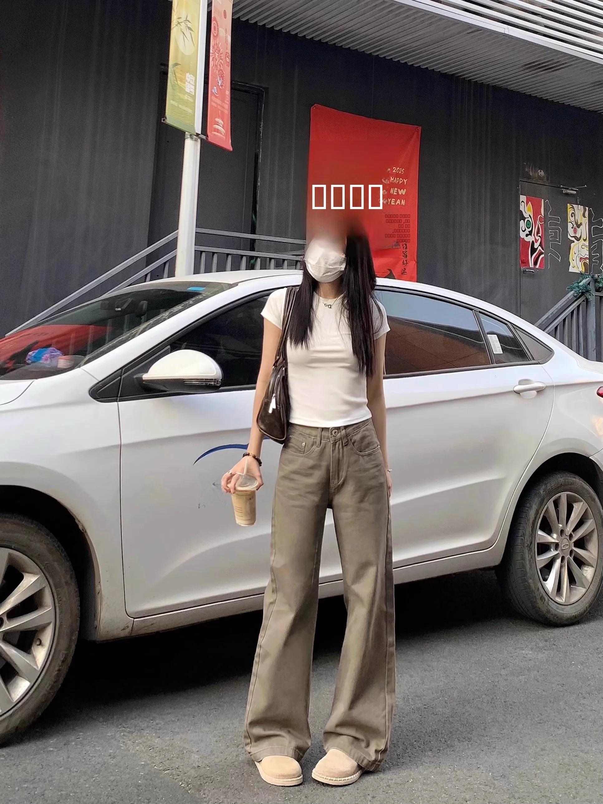 

Deep Khaki Straight Leg Jeans Women's Spring New Sle Casual High Waist Denim Pants Loose Fit Versatile Slimming Trousers